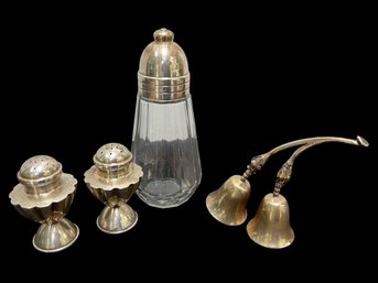 Sterling Silver Bell, S & P Shakers, & Christofle Sugar Pourer