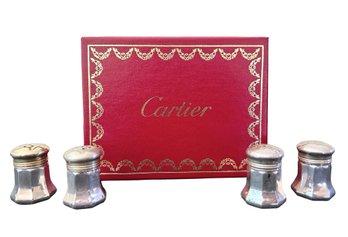 Cartier Silver Petitie Salt & Pepper Shakers- 2 Pairs