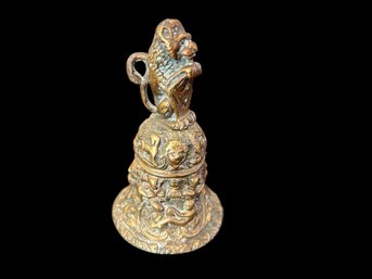 Brass European Repousse Lion Bell