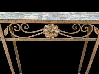 Demilune Table  With Stunning Cocoa Marble Top