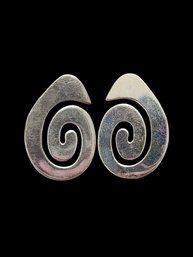 Vintage Sterling Silver Swirl Earrings