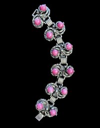 Vintage Fuchsia Color Beaded Bracelet