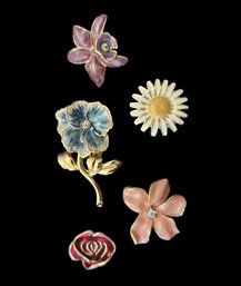 Amazing Vintage Joan Rivers 5  Interchangeable Flowers Brooch