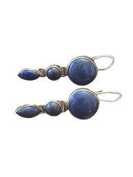 Vintage Sterling Silver Lapis Dangle Earrings