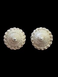 Vintage Sterling Silver Dome Earrings