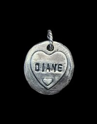 Vintage Sterling Silver Angel/Diane Clear Stone Pendant