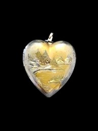 Vintage HYCO Sterling Silver Vermeil Heart Locket Pendant