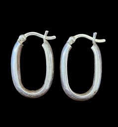 Vintage Sterling Silver Designer Hoop Earrings
