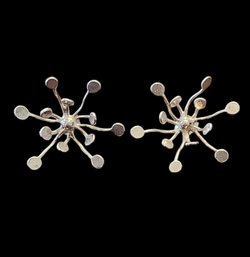 Vintage Sterling Silver Abstract Earrings