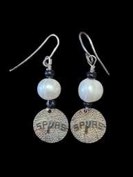 Vintage Sterling Silver Spurs Basketball Designer Earrings