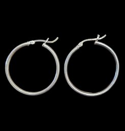 Vintage JCM Sterling Silver Designer Hoop Earrings