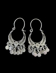 Vintage Sterling Silver Filigree Dangle Earrings