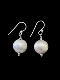 Vintage Sterling Silver Textured Dangle Earrings