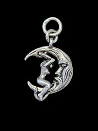 Vintage Sterling Silver 'Girl Riding The Moon' Pendant