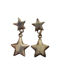 Vintage Sterling Silver Star Dangle Earrings