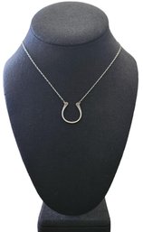 Vintage Sterling Silver U-shaped Pendant Necklace