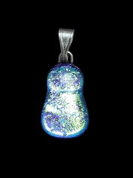 Vintage Sterling Silver Dichroic Glass Pendant