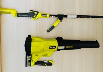 Ryobi 18 V Leaf Blower & Ryobi 40 V Lithium Trimmer