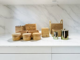 Group Of Baskets, Bath Decor & More