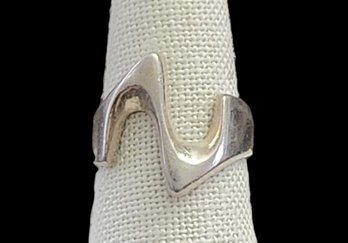 Vintage Mexican Sterling Silver Abstract Ring, Size 10