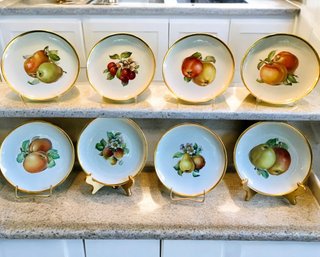 Vintage Set Of 8 HUTSCHENREUTHER Fruit Plates