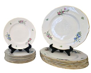 Spode England Bone China Dinnerware - Spring Floral Pattern With Gold Edge