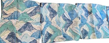 4  Lee Jofa  Edo Linen Teal Designer Fabric  Pillowcases With Zipper Closing