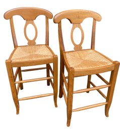 A Pair Of Kitchen Stools - Counter Height By Pottery Barn - Made In Italy