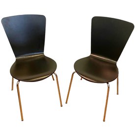 Set Of 2 Modern Bentwood Dining Chairs