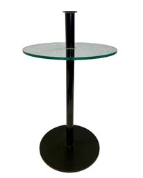 Fly Line Made In Italy Black Side Table - Metal And Glass