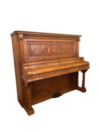 Beautiful Solid Oak Antique B. Shoninger Upright Piano