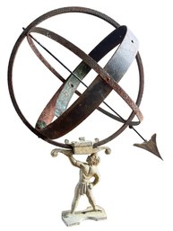 Vintage Atlas Armillary Yard Decoration.