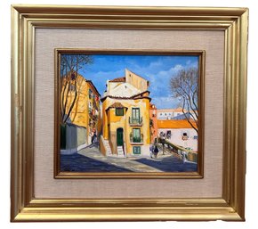 Vintage Oil Painting Signed '89 In A Double Boarder Gold Tone Frame