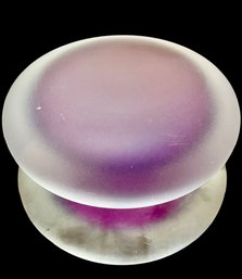 Mutted Purple Glass Paperweight Signed DZ