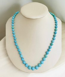 Vintage Graduated Pearl Turquoise Necklace