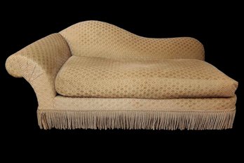 Vintage French Napoleon Style 'Fainting' Chaise Lounge In Gold Velvet