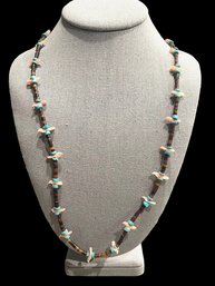 Vintage Sterling Silver Heishi Shell Fetish Necklace