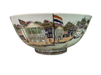 Chinese Export Decorative Punch Bowl