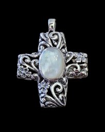 Beautiful Vintage Ornate Mother Of Pearl Pendant