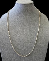 Long Vintage Italian Milor Sterling Silver Twisted Two Tone Vermeil Necklace