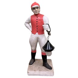 Vintage Heavy Lawn Jockey - Painted - Good Shape