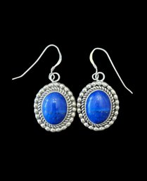 Beautiful Vintage Designer B.N. Blue Lapis Lazuli Dangle Earrings