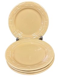 Longaberger Woven Traditions Yellow Dinner Plates Set/4