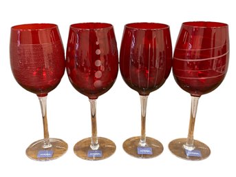 Mikasa Cheers Ruby Red Wine Glasses Set/4 -