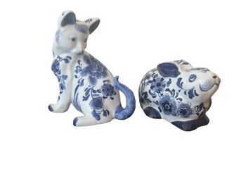 Deflt Blue & White Cat & Rabbit