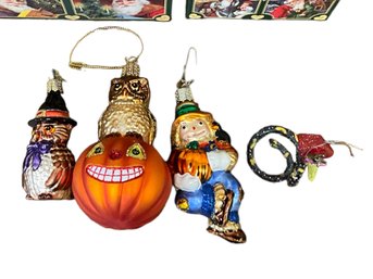 Old World Christmas OWC & Patience Brewster Halloween / Autumn Ornament Lot/4