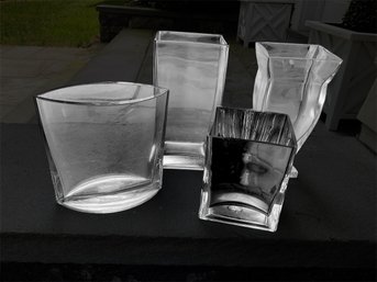 Set Of 4 Glass Vases