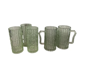 Acrylic Bamboo Pattern Glass Set