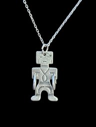 Vintage Native American Sterling Silver Kachina Dancer Necklace