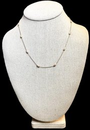 Vintage Italian Sterling Silver Beaded Chain Necklace